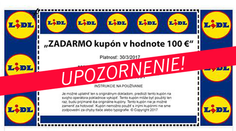Pozor na ďalšie falošné kupóny! Tentoraz sľubujú 100 eur v Lidli
