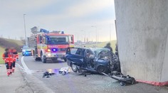 Tragické ráno v Bratislave. Vodič silný náraz do piliera nadjazdu neprežil