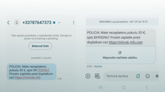 Ďalší trik podvodníkov. V SMS správach sa vydávajú za políciu a vymáhajú nezaplatené pokuty