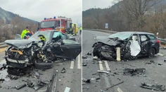 GALÉRIA: Vodič Bentley predbiehal kolónu, keď došlo k čelnej zrážke. Šofér Fordu neprežil