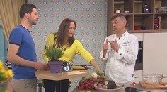 Baklažánová zmes s paradajkovým tatarákom na chlebík