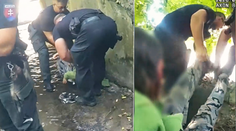 VIDEO: Policajti zachraňovali ženu z potoka. Na tiesňovú linku zavolali okoloidúci