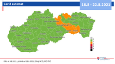 Od pondelka bude deväť oranžových okresov, fungovať už budú podľa nového COVID automatu