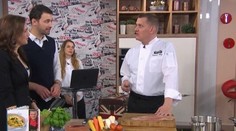 Kuracie SOUS VIDE s karfiolovým pyré, glazovanou zelenina a bryndzovým krupoto