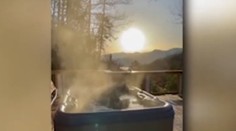 Muža na chate prekvapil medveď vo vírivke. Pozrite si, ako si užíval kúpeľ