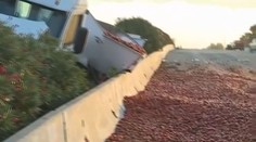 Kolaps dopravy, nehody a zranenia. Na diaľnici skončili tisíce rozsypaných rajčín