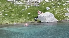 VIDEO: Zaplával si v plese a spokojne sa vrátil na breh. Video z Tatier poburuje ľudí
