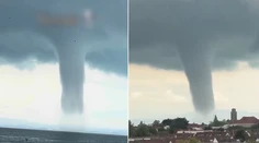 VIDEO: Fascinujúci jav na Bodamskom jazere. Nad hladinou sa vytvorilo mohutné „vodné tornádo“