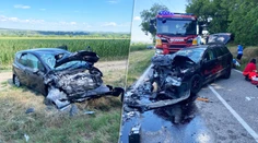 FOTO: Čelná zrážka na západe Slovenska. Zasahovali všetky záchranné zložky, privolali vrtuľník
