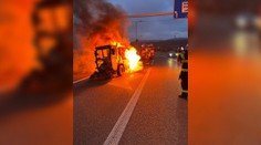 FOTO a VIDEO: Ranná dráma v bratislavskej Dúbravke: Plamene zachvátili zametacie vozidlo