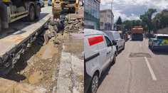 V centre Nitry sa prepadla cesta. Dôležitú ulicu museli okamžite uzavrieť