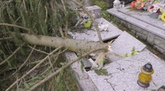 Na Kysuciach vyvalil silný vietor desiatky stromov, zničené zostali aj pomníky na cintoríne