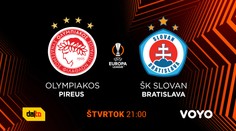 Zápas Olympiakos Pireus – ŠK Slovan Bratislava na Dajto aj VOYO
