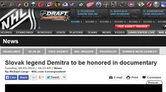 O Demitrovi píše aj oficiálny web NHL. Sú tam aj ukážky z filmu