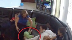 To je reflex! Dieťa padalo na hlavu, zachytil ho spiaci otec