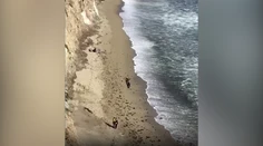 Kite surfer uviazol na pláži, no zachoval chladnú hlavu. Vďaka nápisu z kameňov k nemu prileteli záchranári
