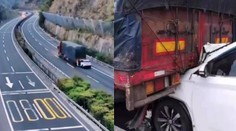 Šofér nákladiaka si nevšimol náraz, zakliesnené SUV za sebou ťahal tri kilometre