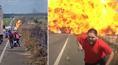 VIDEO: Premávku na diaľnici ochromil obrovský výbuch cisterny. Brazílsky reportér pre zábery riskoval život