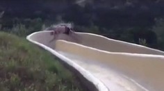 Keď nakrúcali video, netušili, čo sa stane. Muž vyletel z tobogánu na útese