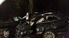 FOTO: Auto narazilo do stromu, motor našli desiatky metrov od karosérie. Vodič bol na mieste mŕtvy