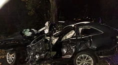 FOTO: Auto narazilo do stromu, motor našli desiatky metrov od karosérie. Vodič bol na mieste mŕtvy
