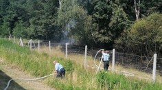 Pri diaľnici D2 horí tráva. Premávka je presmerovaná