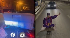 Virálny trend v Bratislave. Po cestách jazdia Aladin na lietajúcom koberci aj gauč na kolesách