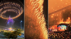 VIDEO: Veľkolepá svetelná šou sa zmenila na chaos. Divákov bombardovali horiace trosky dronov a pyrotechniky