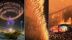 VIDEO: Veľkolepá svetelná šou sa zmenila na chaos. Divákov bombardovali horiace trosky dronov a pyrotechniky