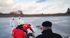 Zamrzol priamo v jazere: V Rimavskej Sobote vyťahovali z ľadu diviaka