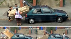 Optimizmus bez hraníc. Rodina sa snažila napchať gauč do Felície