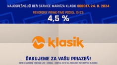 Markíza KLASIK s ďalším rekordom, v sobotu si pripísala doposiaľ najvyšší trhový podiel v prime-time
