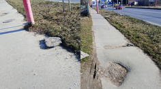 Dieťa spadlo do diery na chodníku v Ružomberku. Vieme o nej, reaguje mesto