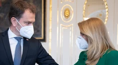 Matovič hovoril s prezidentkou necelú hodinu. Novinárske otázky ignoroval