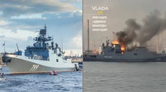 FOTO+VIDEO: Ukrajina zasiahla vlajkovú loď ruskej Čiernomorskej flotily. Dokazujú to satelitné snímky