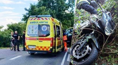 FOTO: Zrážka cyklistu a motorkára pri Leviciach. Zasahovali všetky záchranné zložky