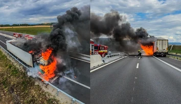 Kamión na košickom obchvate zachvátili plamene. Dôležitý ťah museli uzavrieť