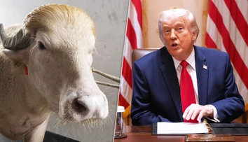 FOTO+VIDEO: Byvol, ktorý sa podobá na Donalda Trumpa, ušiel spod noža. Zachránila ho internetová sláva aj miestna vláda