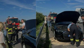 Spod kapoty sa začal valiť dym a z auta vytekať olej. Limuzína Martiny Šimkovičovej mala na ceste technické problémy