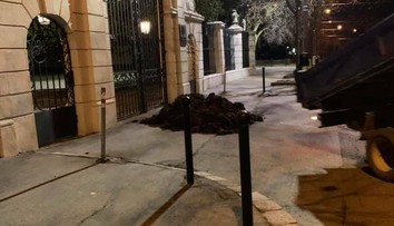 Aktivitisti na čele s Jurajom Draxlerom vysypali pred úradom vlády hnoj