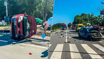 FOTO: Vážna nehoda pri Trebišove. Hlásia zranených, cesta je uzavretá