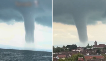 VIDEO: Fascinujúci jav na Bodamskom jazere. Nad hladinou sa vytvorilo mohutné „vodné tornádo“