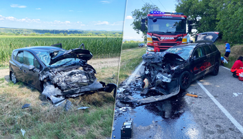 Čelná zrážka na západe Slovenska. Zasahovali všetky záchranné zložky, privolali vrtuľník