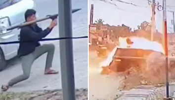 VIDEO: Kamera zachytila scénu ako z akčného filmu. Filipínsky gang zaútočil raketometom na auto so starostom