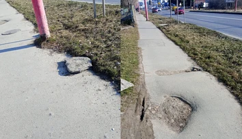 Dieťa spadlo do diery na chodníku v Ružomberku. Vieme o nej, reaguje mesto