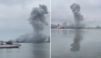 FOTO+VIDEO: V rumunskom prístave Konstanca vybuchol námorný dron. Patril Ukrajine
