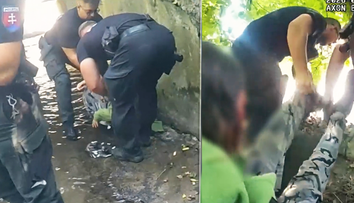 VIDEO: Policajti zachraňovali ženu z potoka. Na tiesňovú linku zavolali okoloidúci