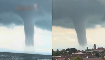 VIDEO: Fascinujúci jav na Bodamskom jazere. Nad hladinou sa vytvorilo mohutné „vodné tornádo“