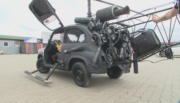 Šikovný zvárač z Humenného vyrobil z vraku auta vrtuľník