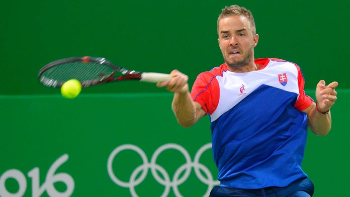 Andrej Martin v prvom kole mužskej štvorhry na OH v Rio de Janeiro.